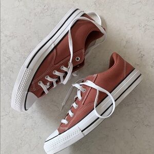 Converse Brick Red and White Sneakers
